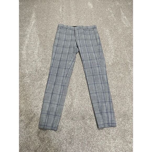 Banana Republic womens sz Sloan Size 0 Gray Prince Of Wales Check Cotton - Picture 3 of 12